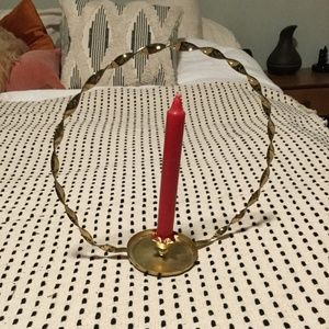 Vintage Brass Candle Holder (with candle)